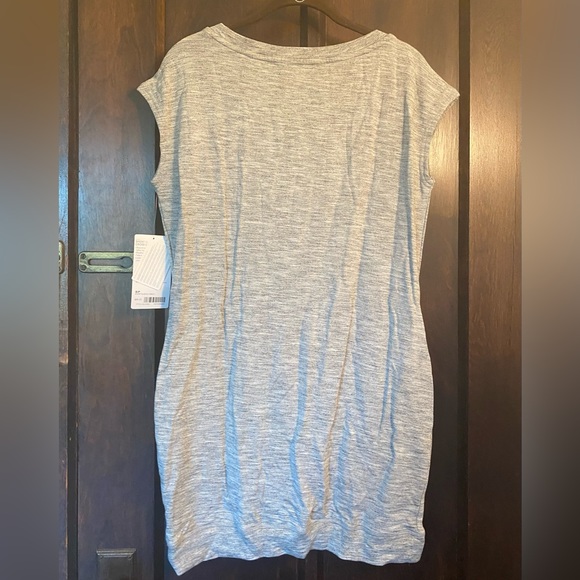 Athleta Short Sleeve Criss Cross Dress in Gray French Terry. Size SP. - Picture 2 of 5